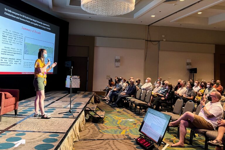 A lightning talk at a SCEC annual meeting in palm springs during a plenary session